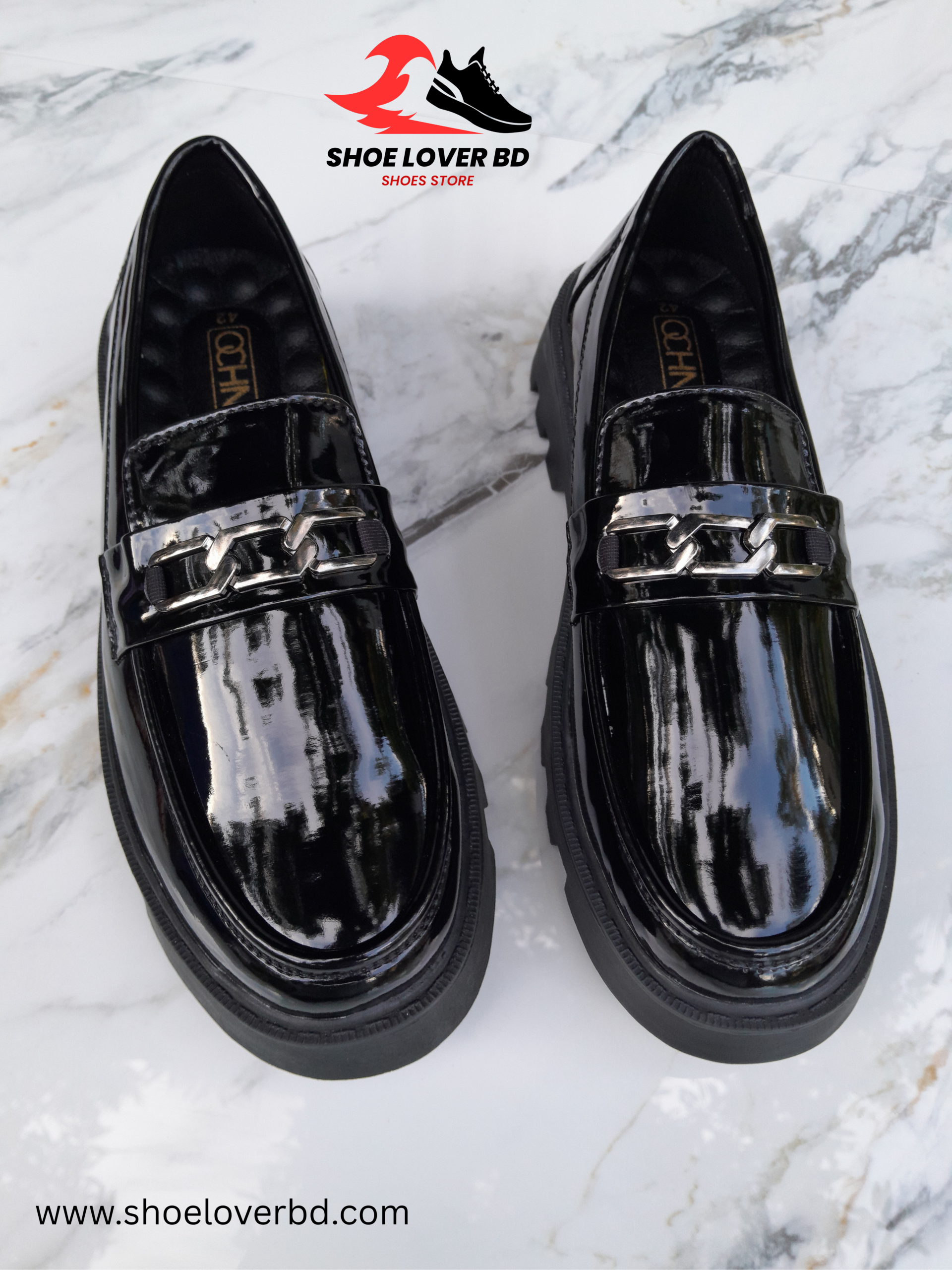 Glossy Chain Chunky Loafer - Image 2