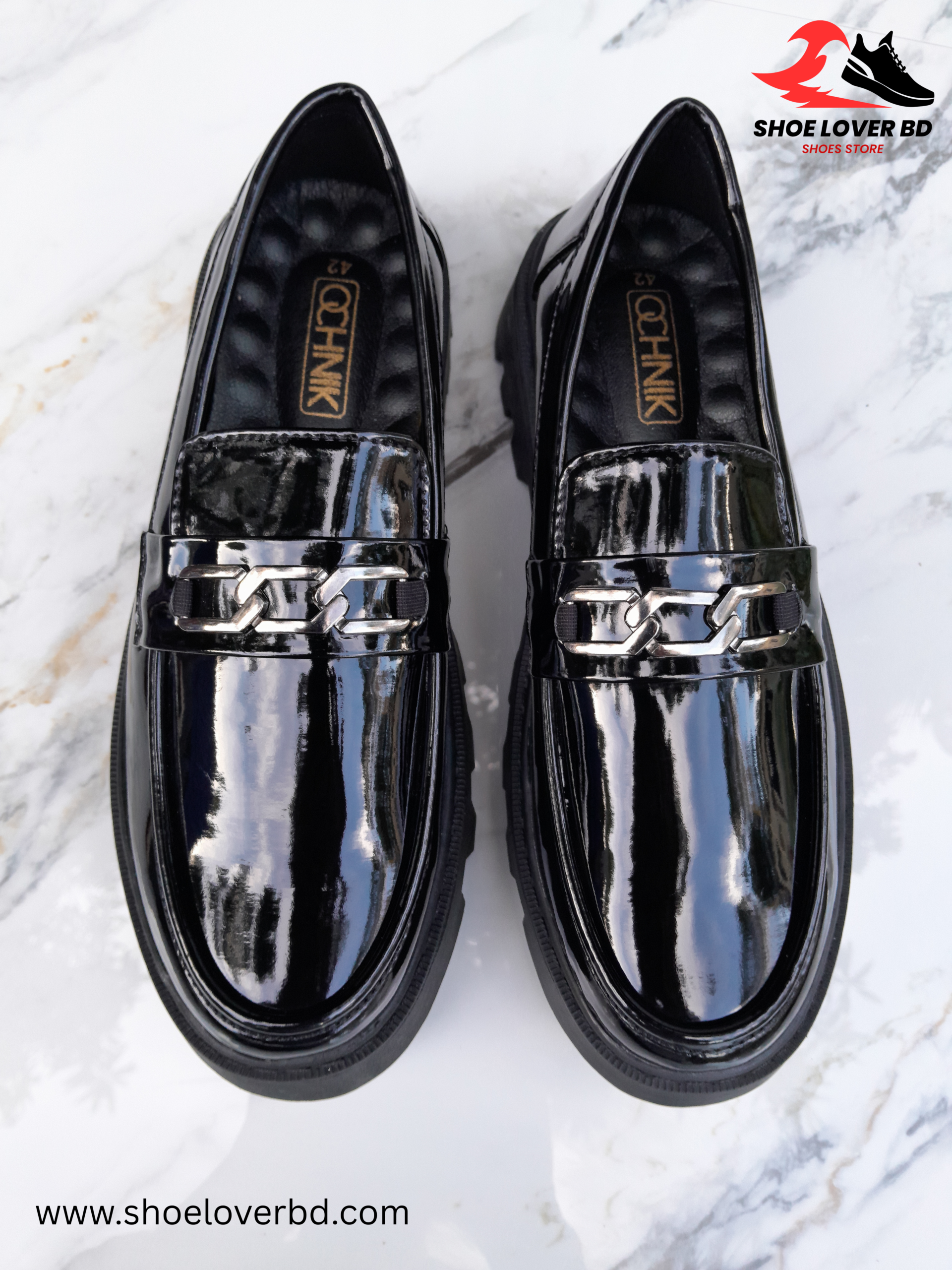Glossy Chain Chunky Loafer - Image 3