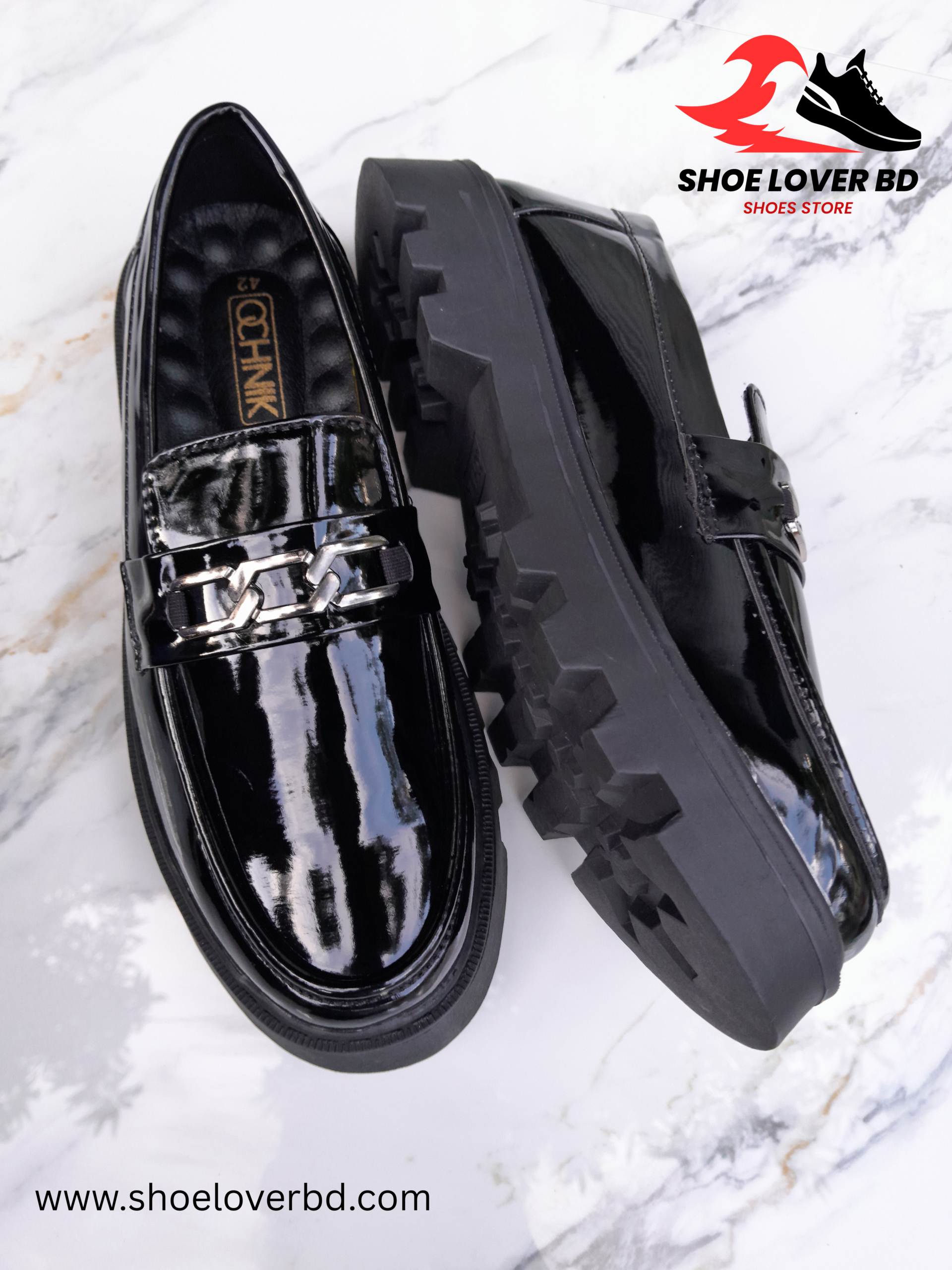 Glossy Chain Chunky Loafer - Image 4