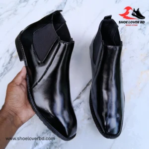 Italian Chelsea Boot Elastic Black